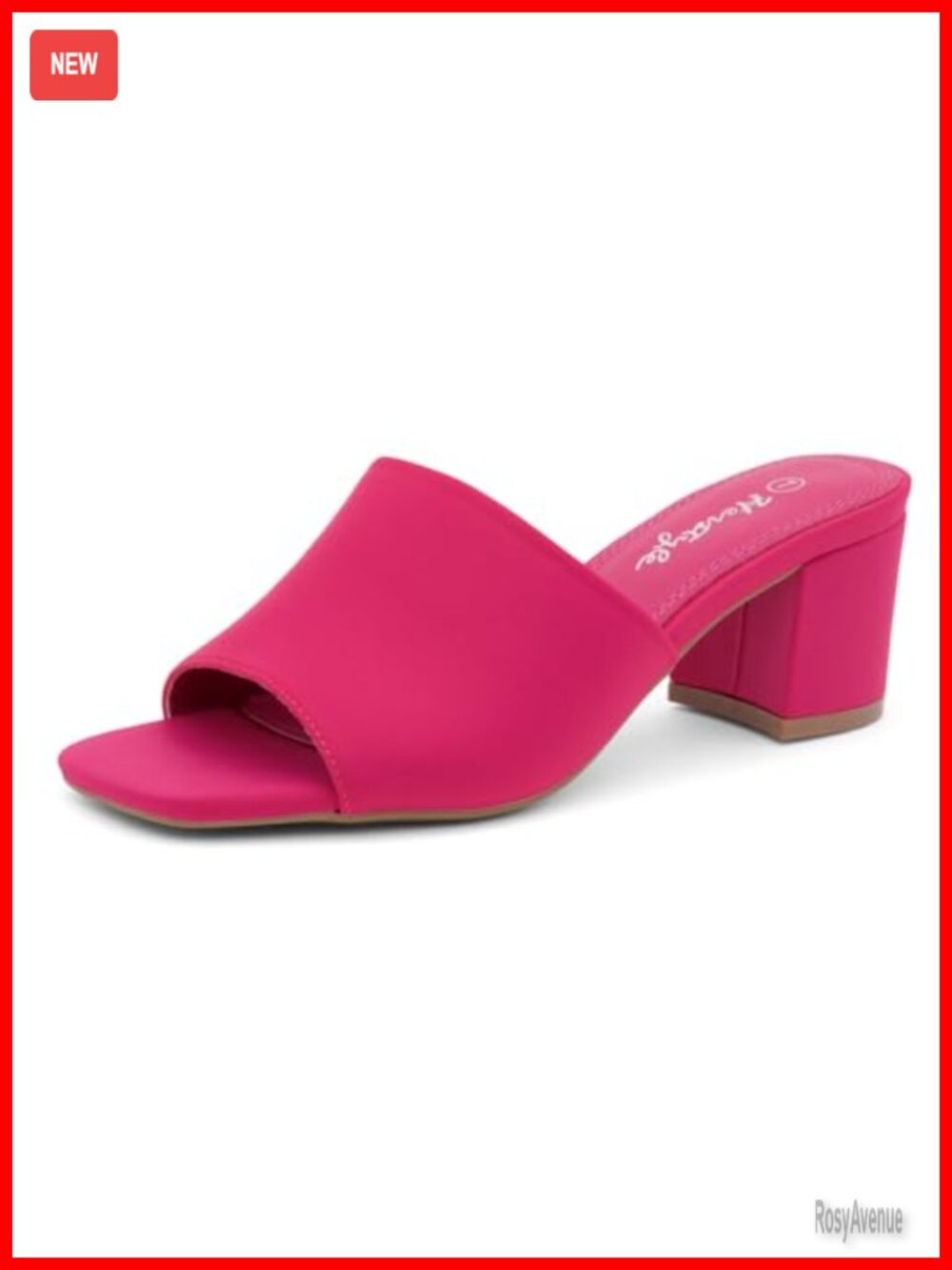 Women's Square Open Toe Low Block Heel Slip-On Mule Sandals